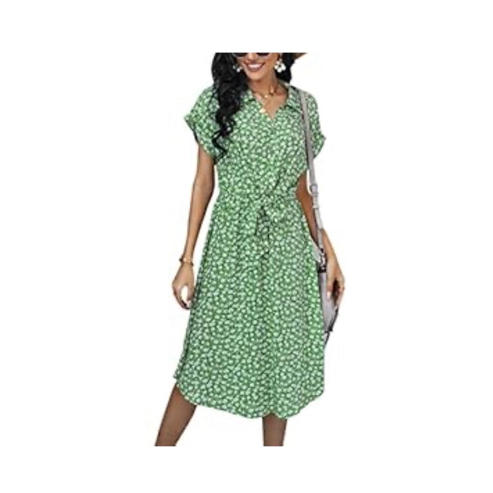 Green Floral Women's Dress